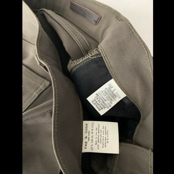 $210 Rag &‎ Bone Equestrian Skinny Jean Olive [ SZ 26 ] - Picture 4 of 8